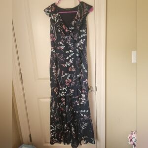 Banana Republic Navy Floral Maxi Dress